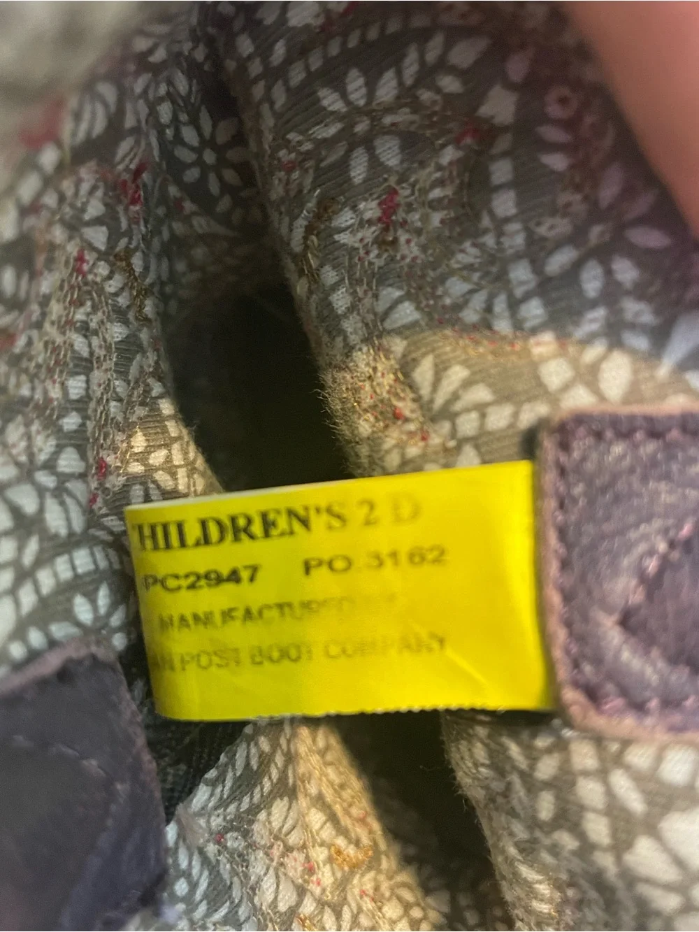 Dan Post Kids Brown Cowboy Boots with Pink Accents/purple